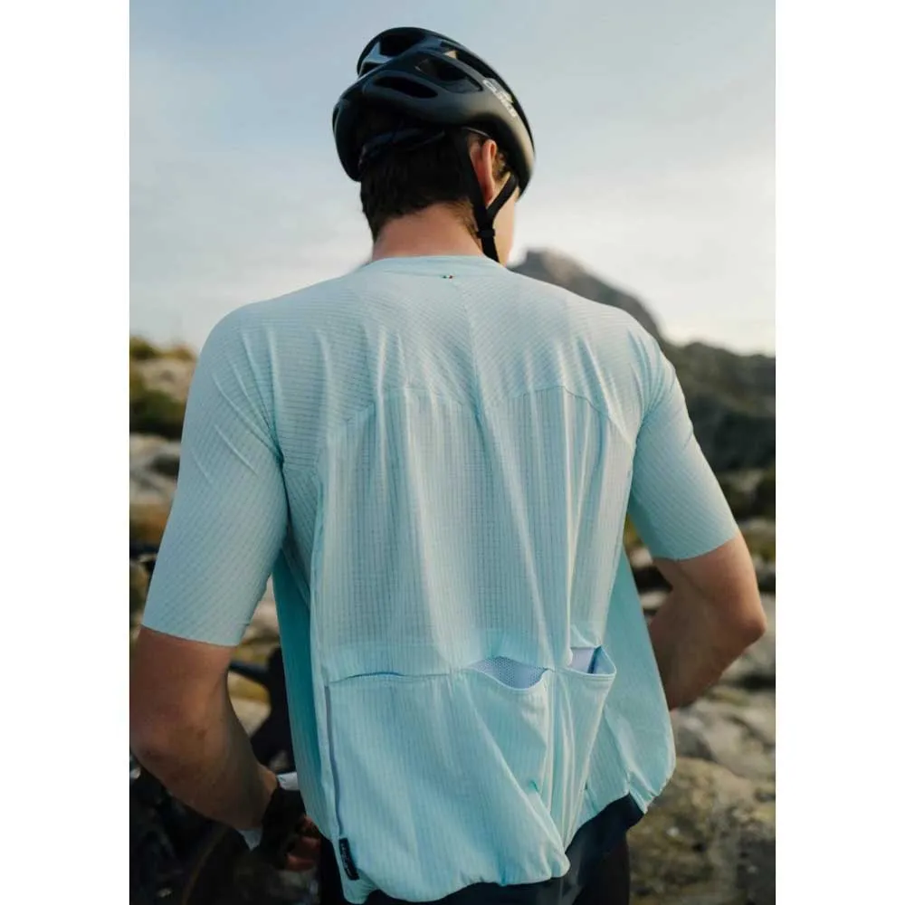 Q36.5 Pinstripe Pro Kurzarm-radtrikot, Acquamarina blue, M