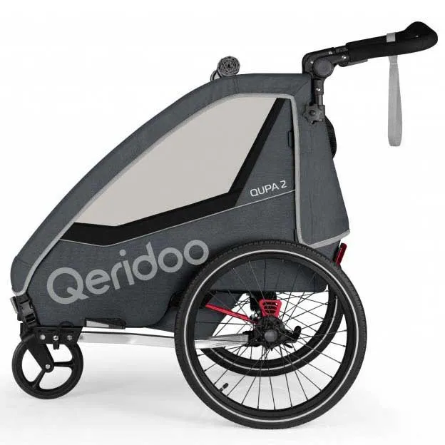 Qeridoo Qupa2 Fahrradanhänger, Grey, Max 60kg Qeridoo Qupa2 Fahrradanhänger, Grey, Max 60kg