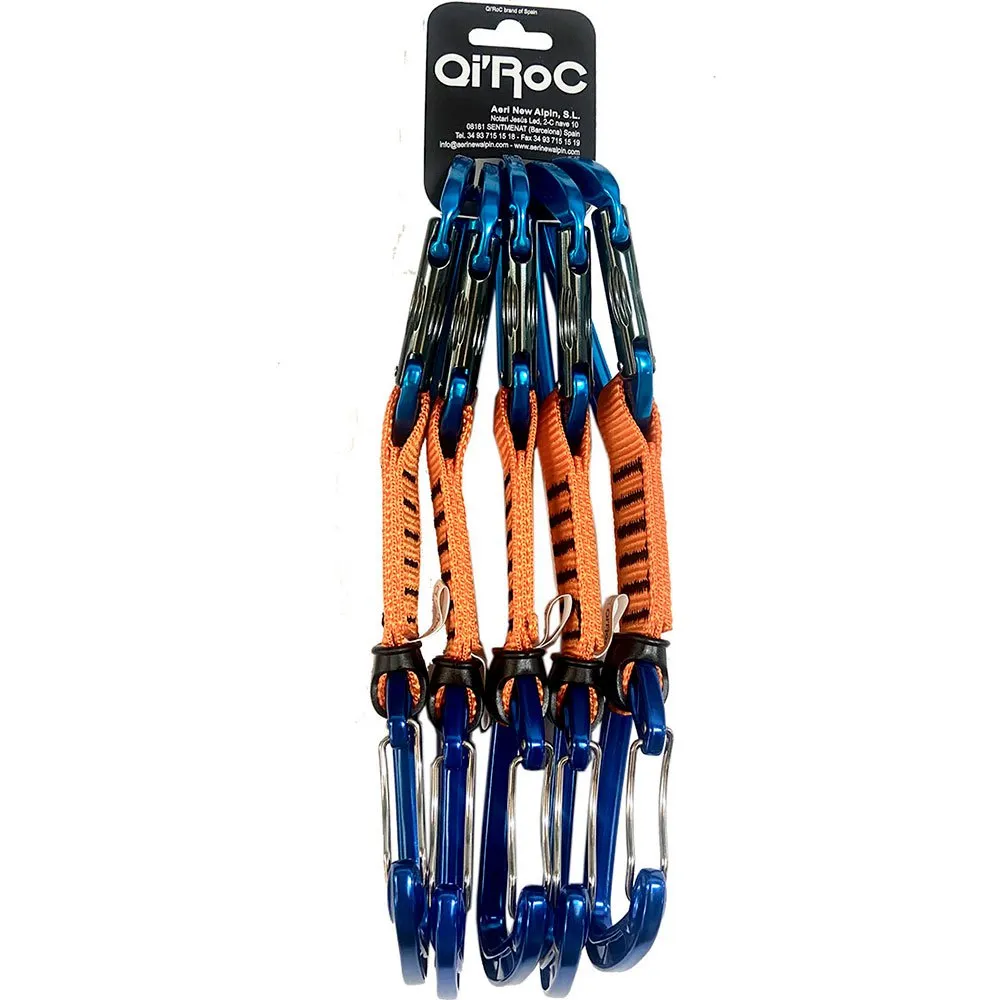 Qi'roc Elektra Mix Poliamida Recto+curvo Clip+poliamida 16/25x110 Mm Karabinerhaken 5 Einheiten, Blue / grey, One Size Qi'roc Elektra Mix Poliamida Recto+curvo Clip+poliamida 16/25x110 Mm Karabinerhaken 5 Einheiten, Blue / grey, One Size