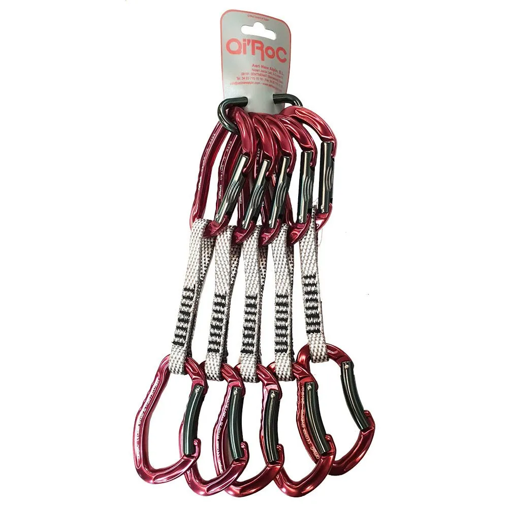 Qi'roc Urano Straight/curve+express Dyneema 12x120 Mm+mini Karabinerhaken 5 Einheiten, Maroon / grey, One Size Qi'roc Urano Straight/curve+express Dyneema 12x120 Mm+mini Karabinerhaken 5 Einheiten, Maroon / grey, One Size
