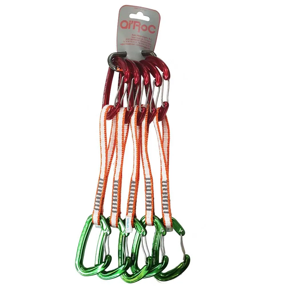 Qi'roc Wifi Recto Clip+curvo Clip+aro Dyneema 10x300 Mm+mini Karabinerhaken 5 Einheiten, Red / green, One Size Qi'roc Wifi Recto Clip+curvo Clip+aro Dyneema 10x300 Mm+mini Karabinerhaken 5 Einheiten, Red / green, One Size
