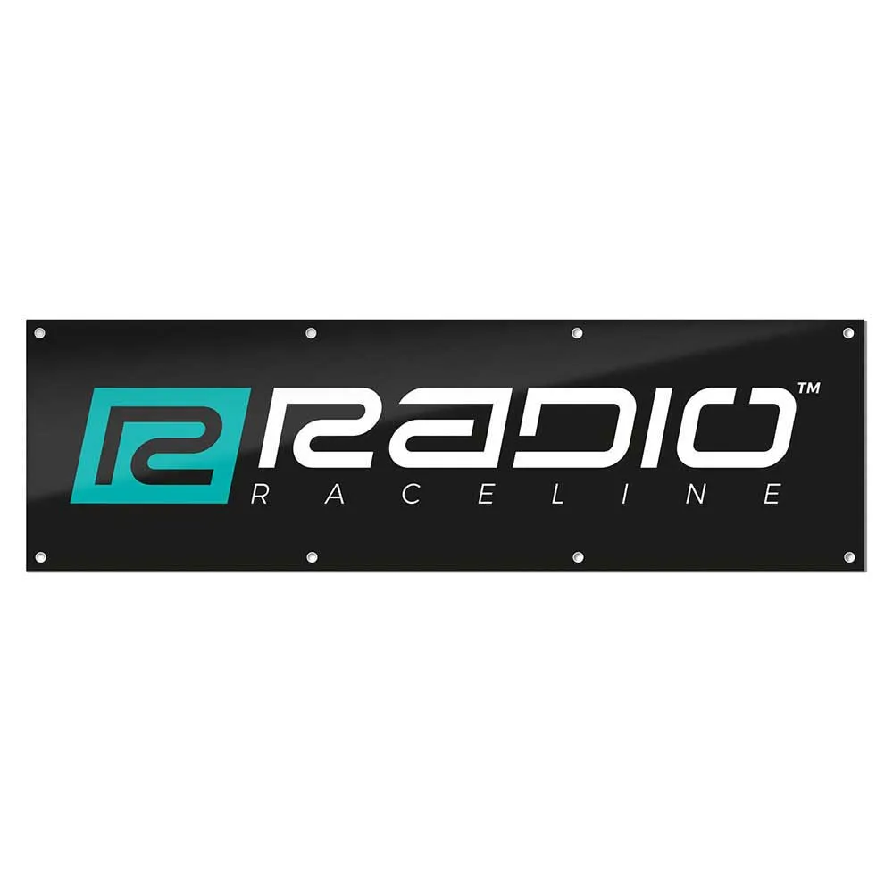 Radio Shop Banner, Black / blue, 100 x 40cm Radio Shop Banner, Black / blue, 100 x 40cm