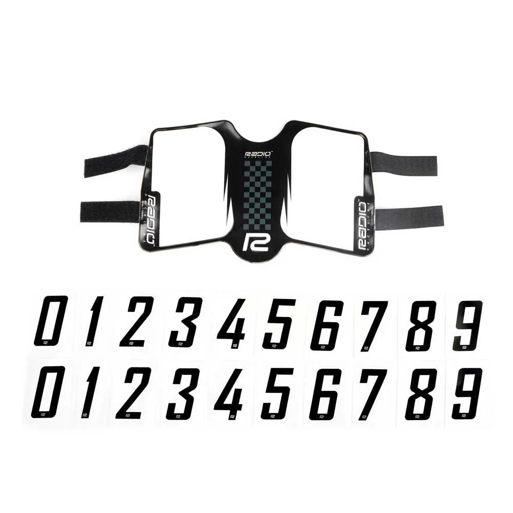 Radio Side Plate Velcro Gurt, White / black, One Size Radio Side Plate Velcro Gurt, White / black, One Size