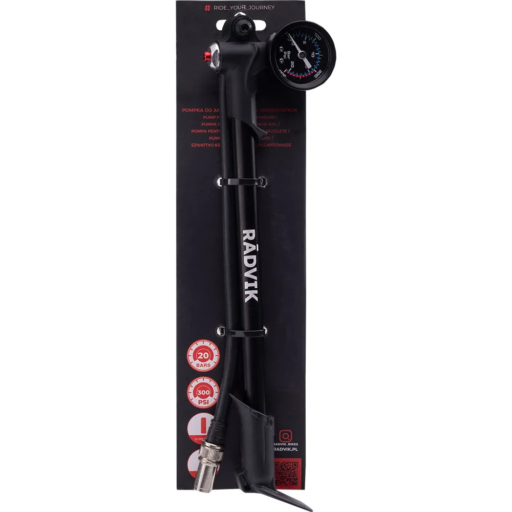Radvik Amorbar Standpumpe, Black, 300psi