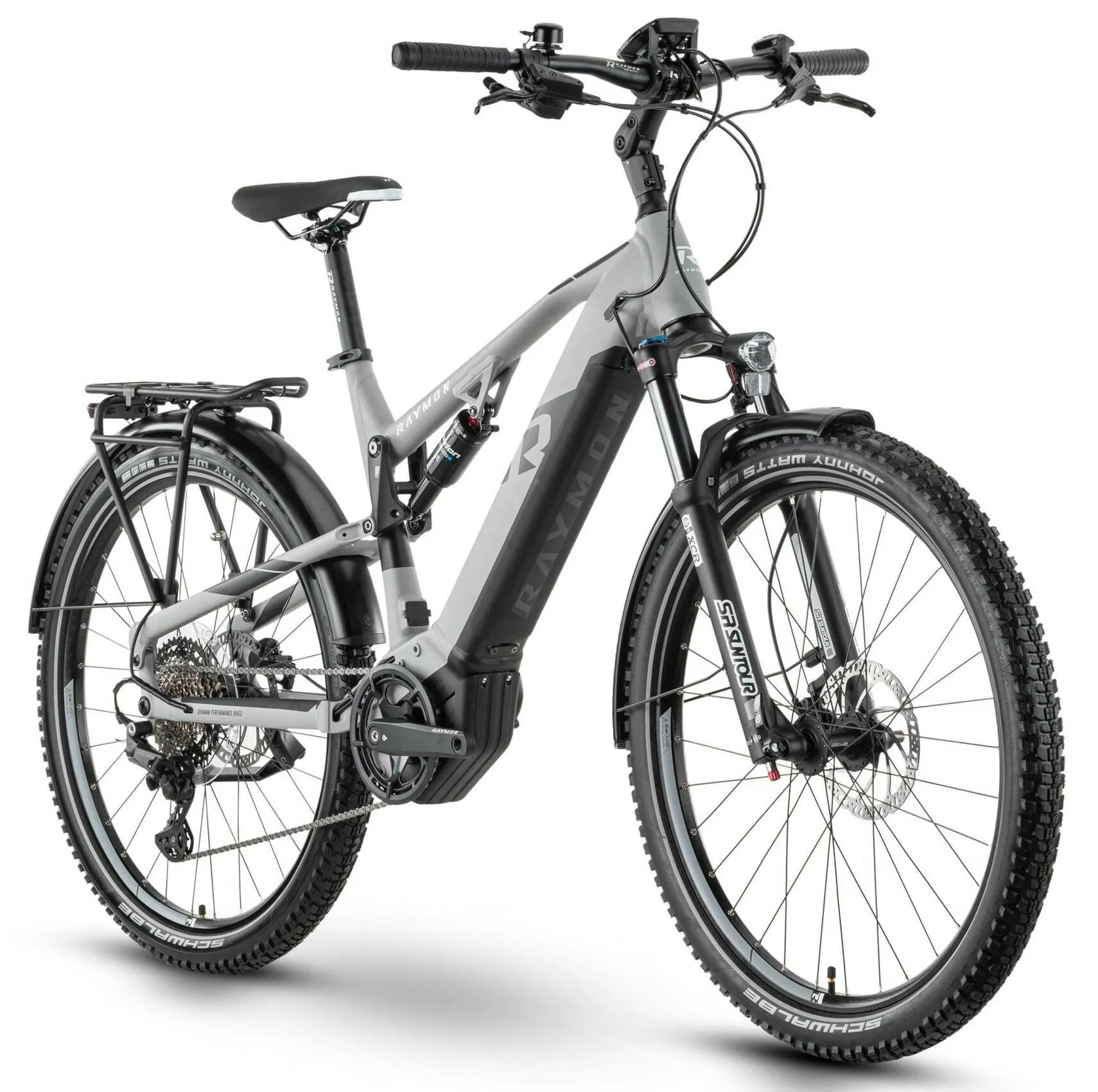 Raymon CrossRay FS E 5.0 M350 grey/black/white matt 27,5" 630 Wh Diamant, Hersteller-grey/black/white matt, M