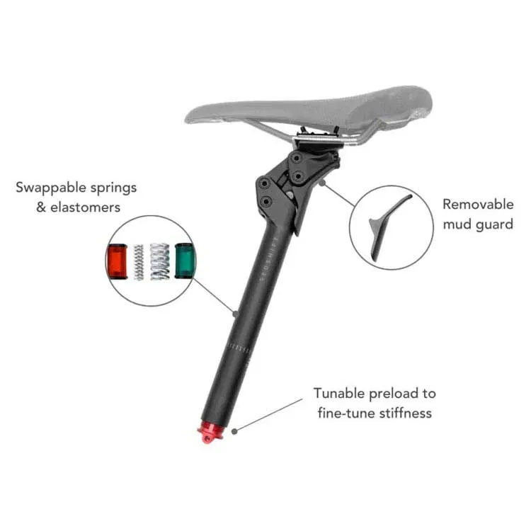 Redshift Shockstop Pro Endurance Sattelstütze, Black, 350mm, 27.2mm Redshift Shockstop Pro Endurance Sattelstütze, Black, 350mm, 27.2mm
