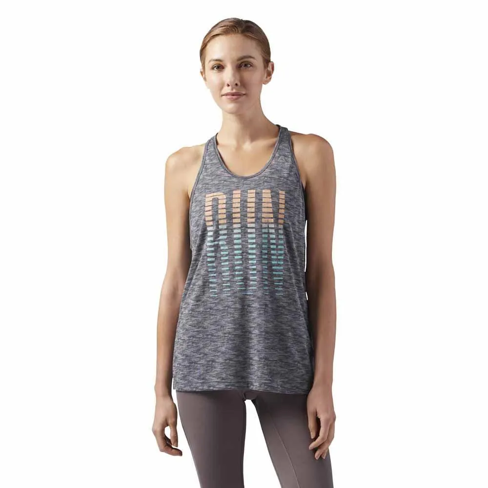 Reebok Burnout Trend ärmelloses T-shirt female, Dark grey heather Reebok Burnout Trend ärmelloses T-shirt female, Dark grey heather