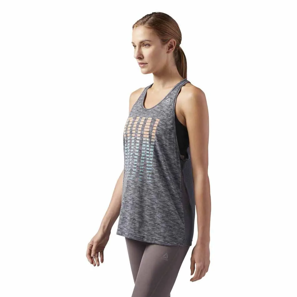 Reebok Burnout Trend ärmelloses T-shirt female, Dark grey heather Reebok Burnout Trend ärmelloses T-shirt female, Dark grey heather