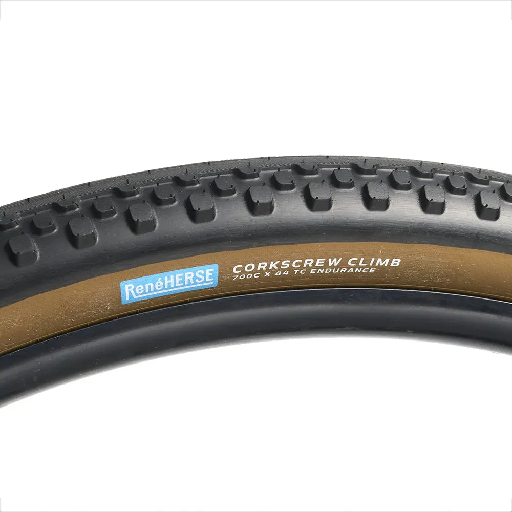 Rene Herse Gravel Reifen Corkscrew Climb Endurance, Dark tan, 700 x 44