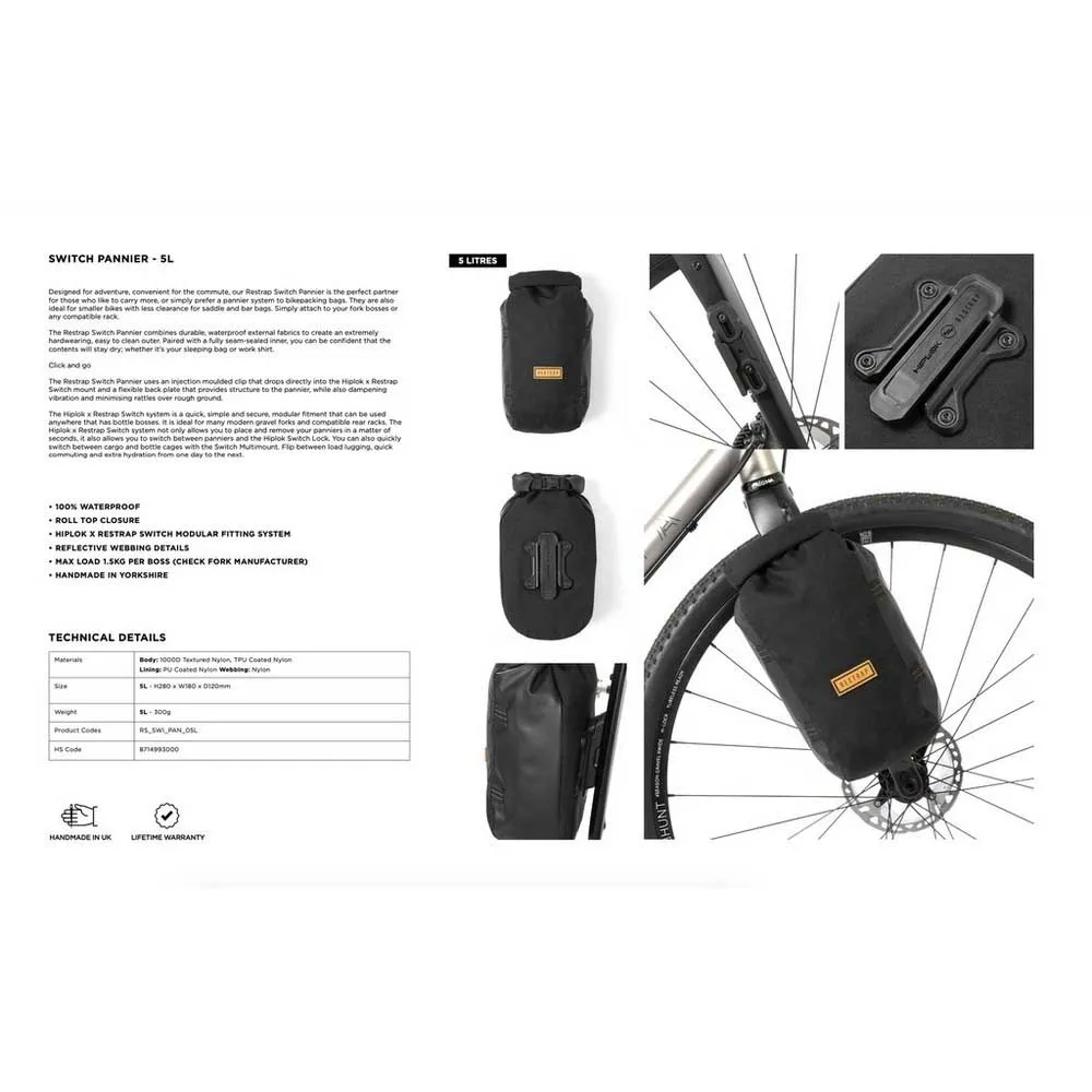 Restrap Switch Rahmentasche 5l, Black, One Size Restrap Switch Rahmentasche 5l, Black, One Size
