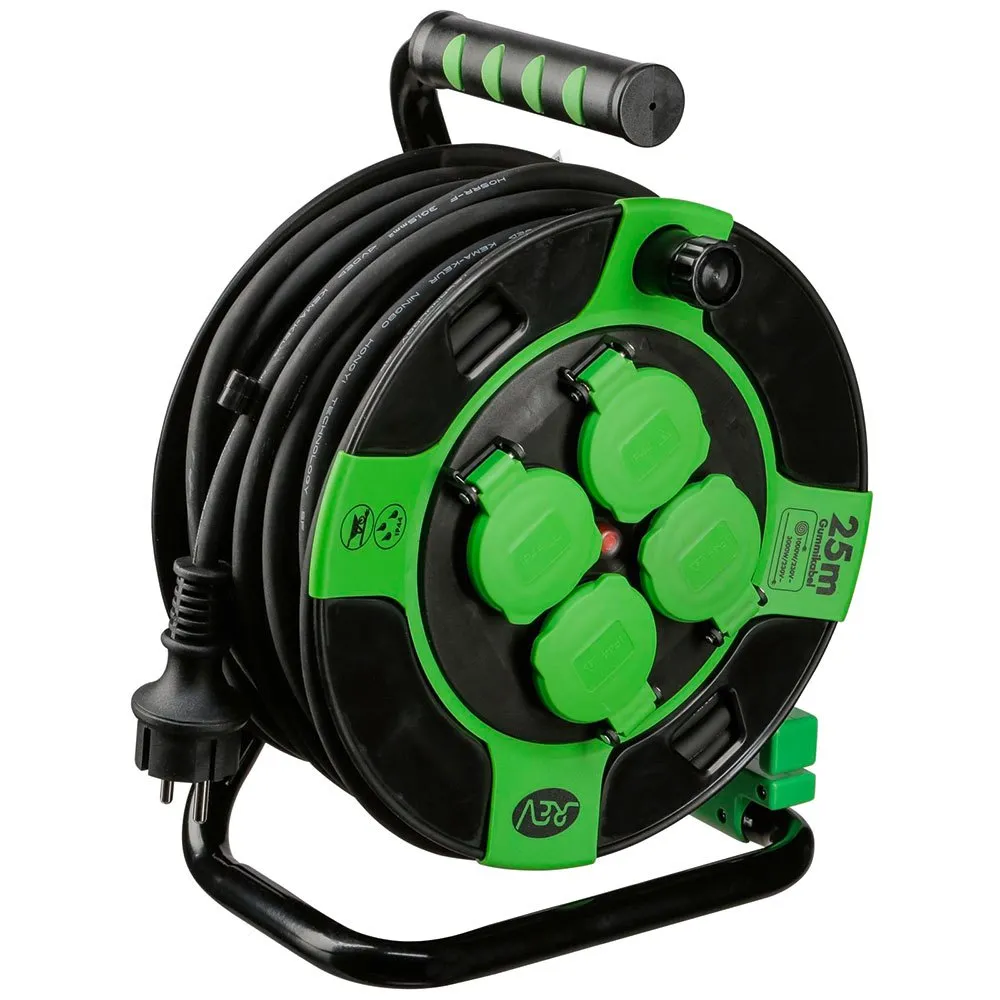 Rev Drum Resin 25 M Ip 44 4 Kabeltrommel, Black / green, One Size Rev Drum Resin 25 M Ip 44 4 Kabeltrommel, Black / green, One Size