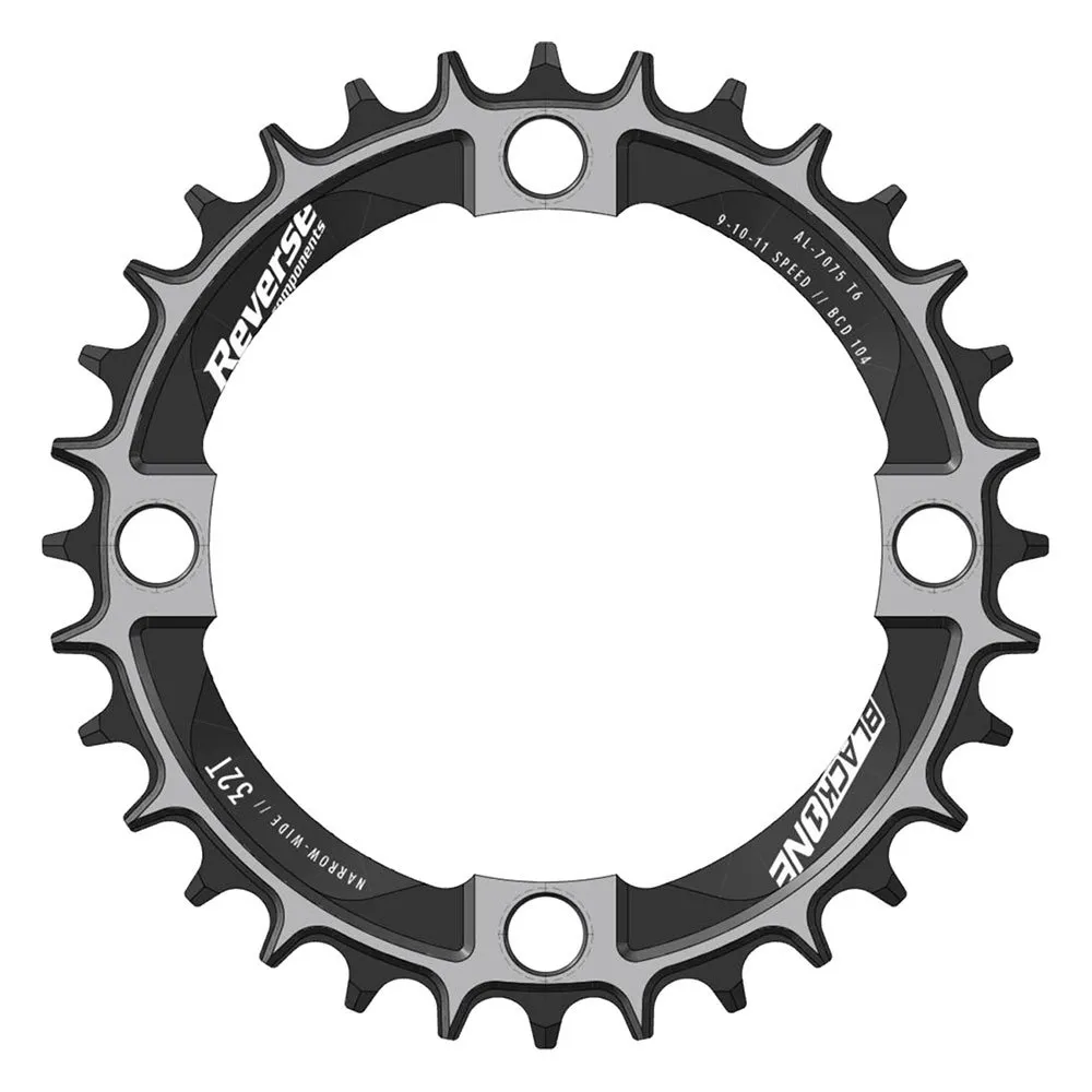 Reverse Components Black One Kettenblatt, Black / silver, 36t