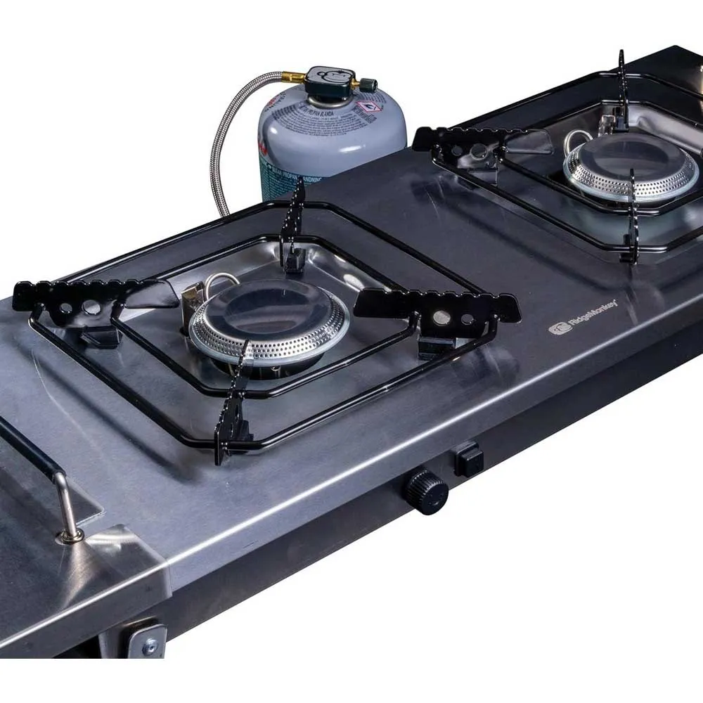 Ridgemonkey Cookstation Double Gaskocher Campingküche, Black, One Size Ridgemonkey Cookstation Double Gaskocher Campingküche, Black, One Size