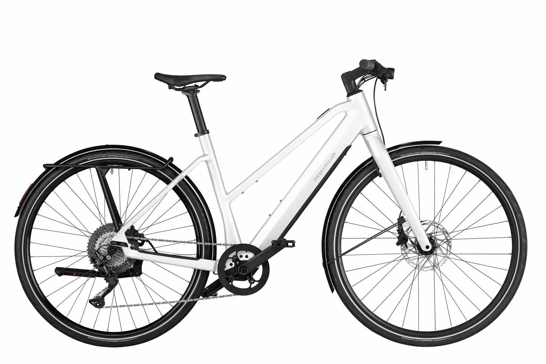 Riese & Müller UBN Seven touring pure white 28" 430 Wh Trapez Riese & Müller UBN Seven touring pure white 28" 430 Wh Trapez