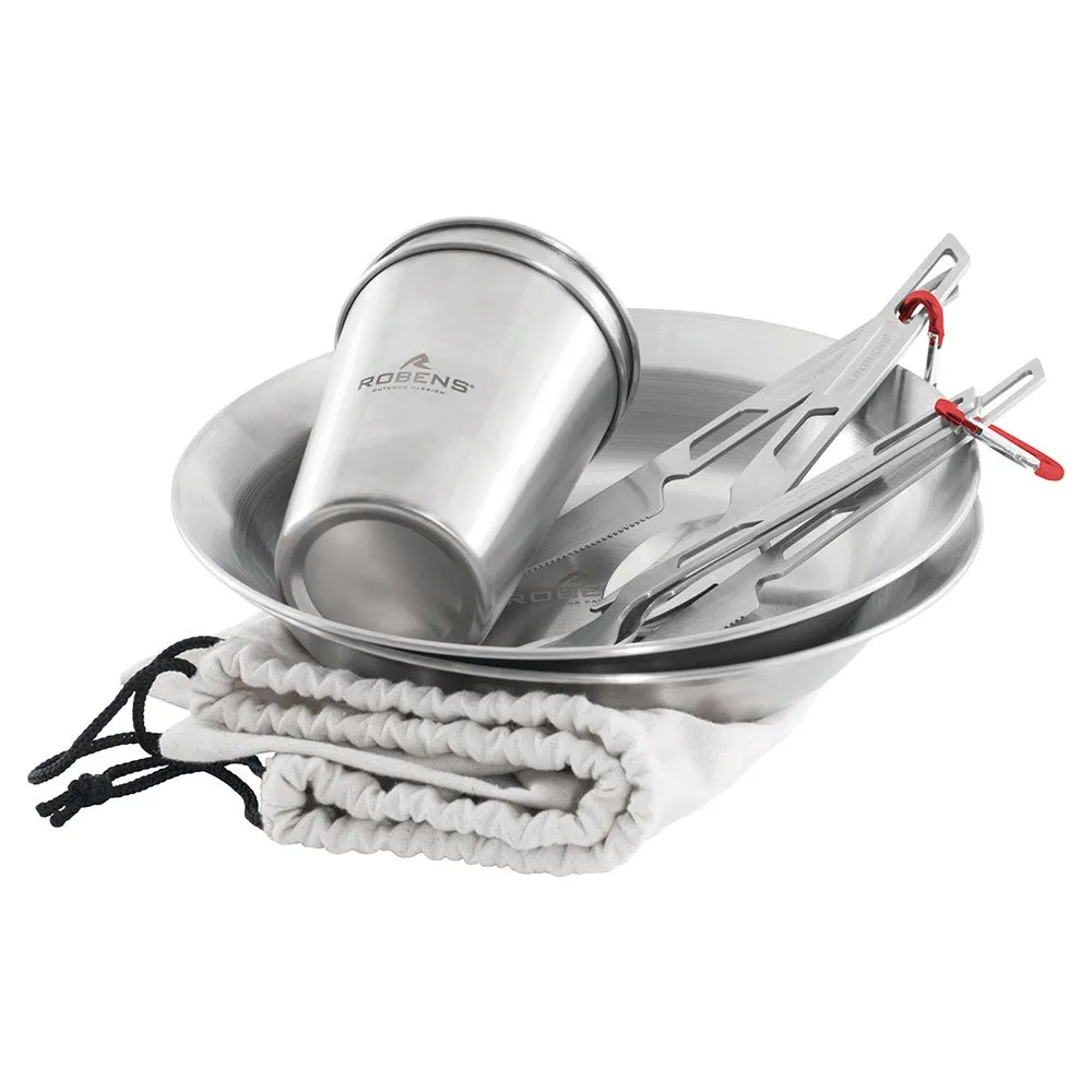 Robens Sierra Steel Geschirrset, Silver, One Size