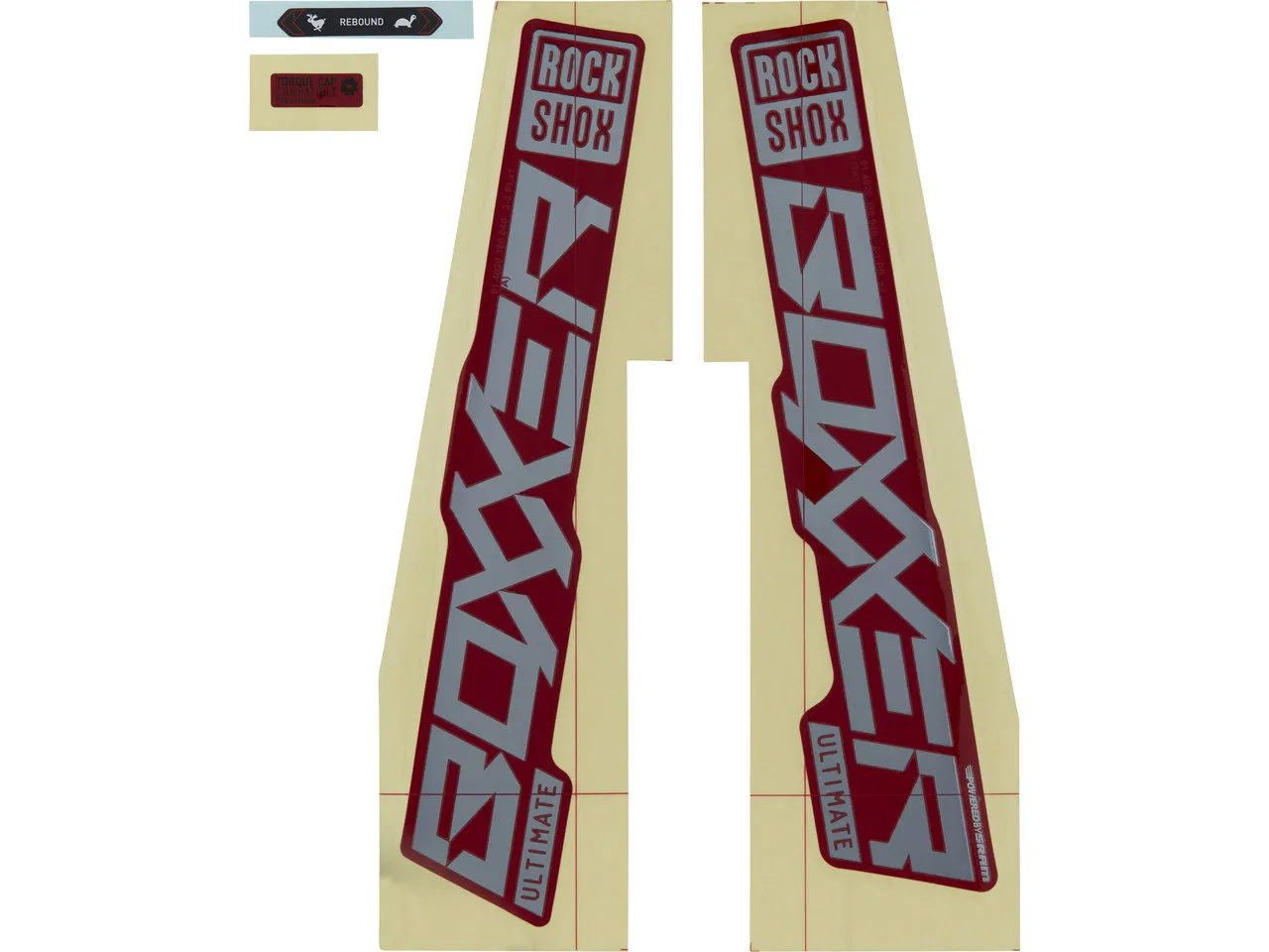 Rock Shox Aufklebersatz für BoXXer Ultimate Modell 2021, Rot, One Size