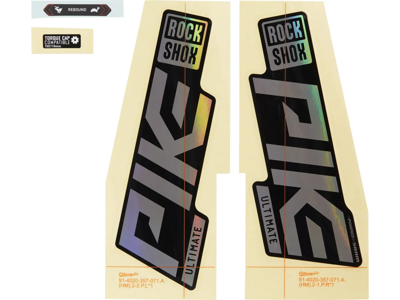 Rock Shox Aufklebersatz für Pike Ultimate Modell 2021 Rock Shox Aufklebersatz für Pike Ultimate Modell 2021