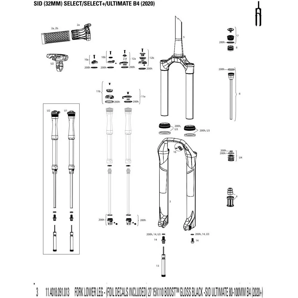 Rock Shox B4 80-100 Mm 27´´ Boost Ultimate Gabel Senkt Sich, Black, One Size Rock Shox B4 80-100 Mm 27´´ Boost Ultimate Gabel Senkt Sich, Black, One Size