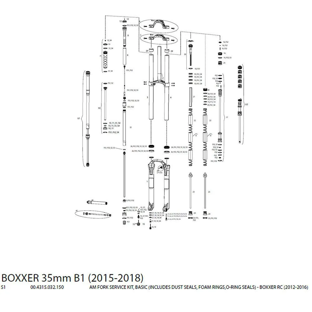 Rock Shox Basic Boxxer Rc 12-16 Gabeldichtringsatz, Black, One Size Rock Shox Basic Boxxer Rc 12-16 Gabeldichtringsatz, Black, One Size