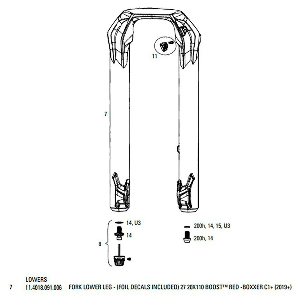 Rock Shox Boxxer C1 2019+ 27´´ Boost Ultimate Flask Gabel Senkt Sich, Red, One Size Rock Shox Boxxer C1 2019+ 27´´ Boost Ultimate Flask Gabel Senkt Sich, Red, One Size