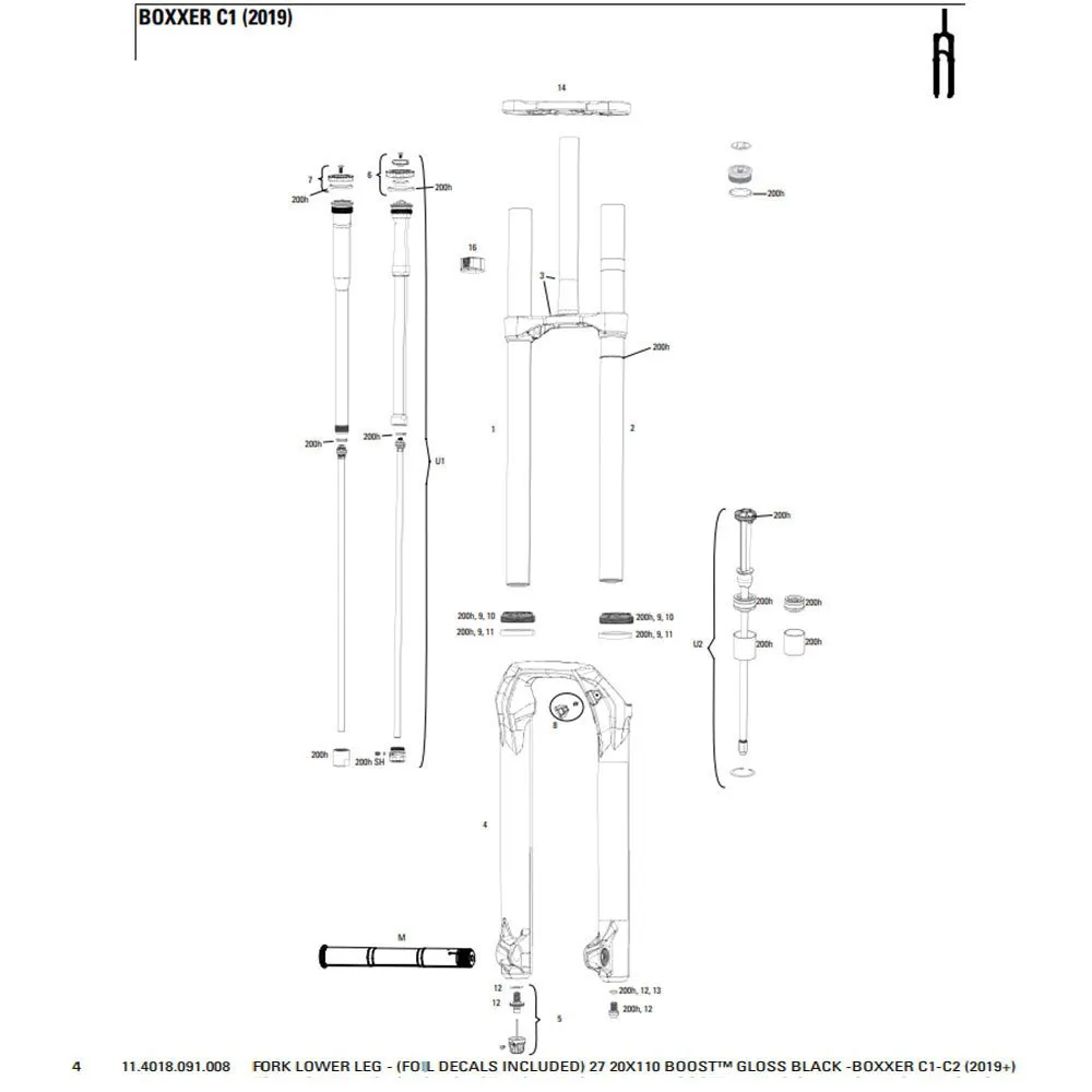Rock Shox Boxxer C1 2019+ 27´´ Boost Ultimate Gabel Senkt Sich, Black, One Size Rock Shox Boxxer C1 2019+ 27´´ Boost Ultimate Gabel Senkt Sich, Black, One Size