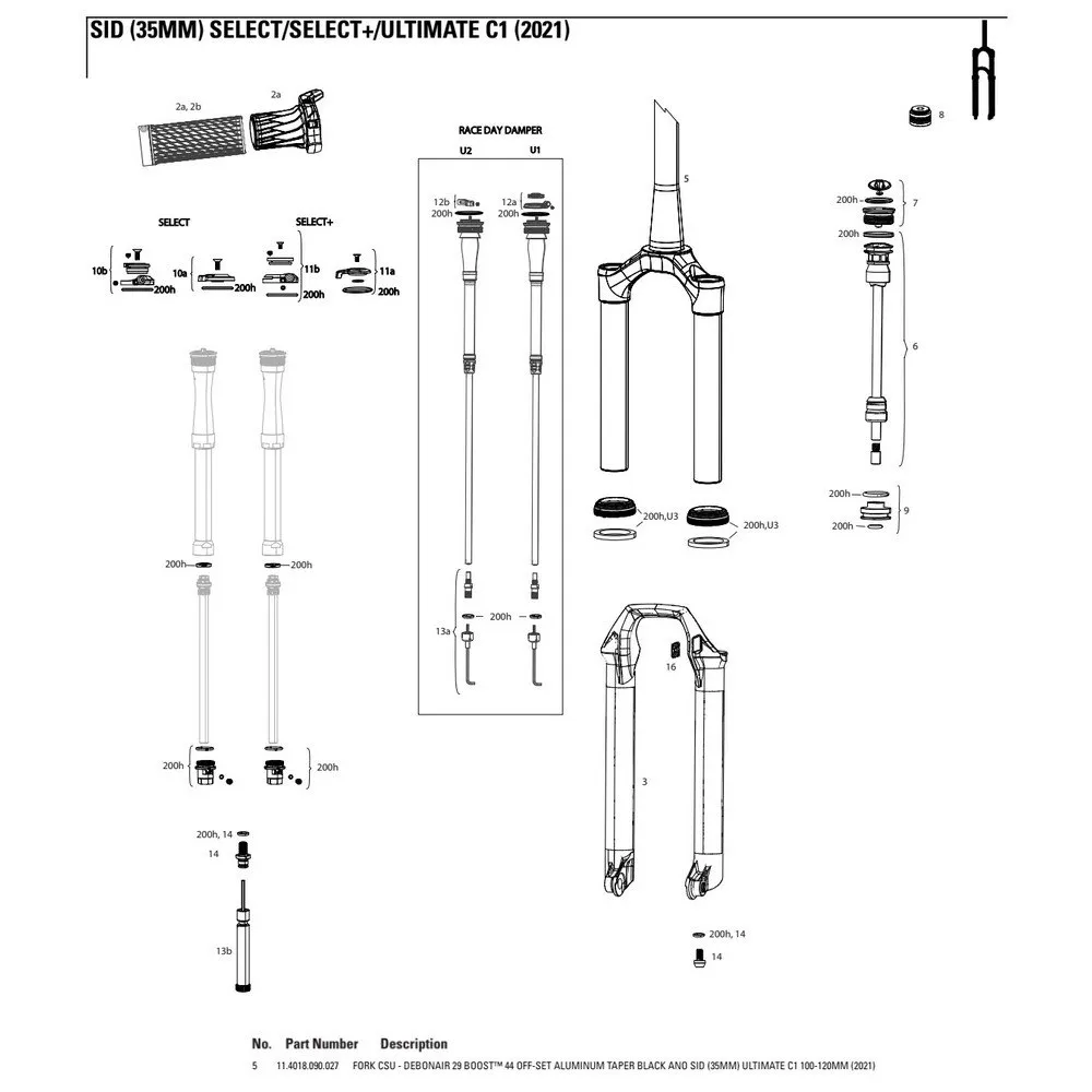 Rock Shox Brücke Und Stäbe Sid Sl/ultimate 44 Versatz 35 Mm, Black, 29" / 100-120mm Rock Shox Brücke Und Stäbe Sid Sl/ultimate 44 Versatz 35 Mm, Black, 29" / 100-120mm