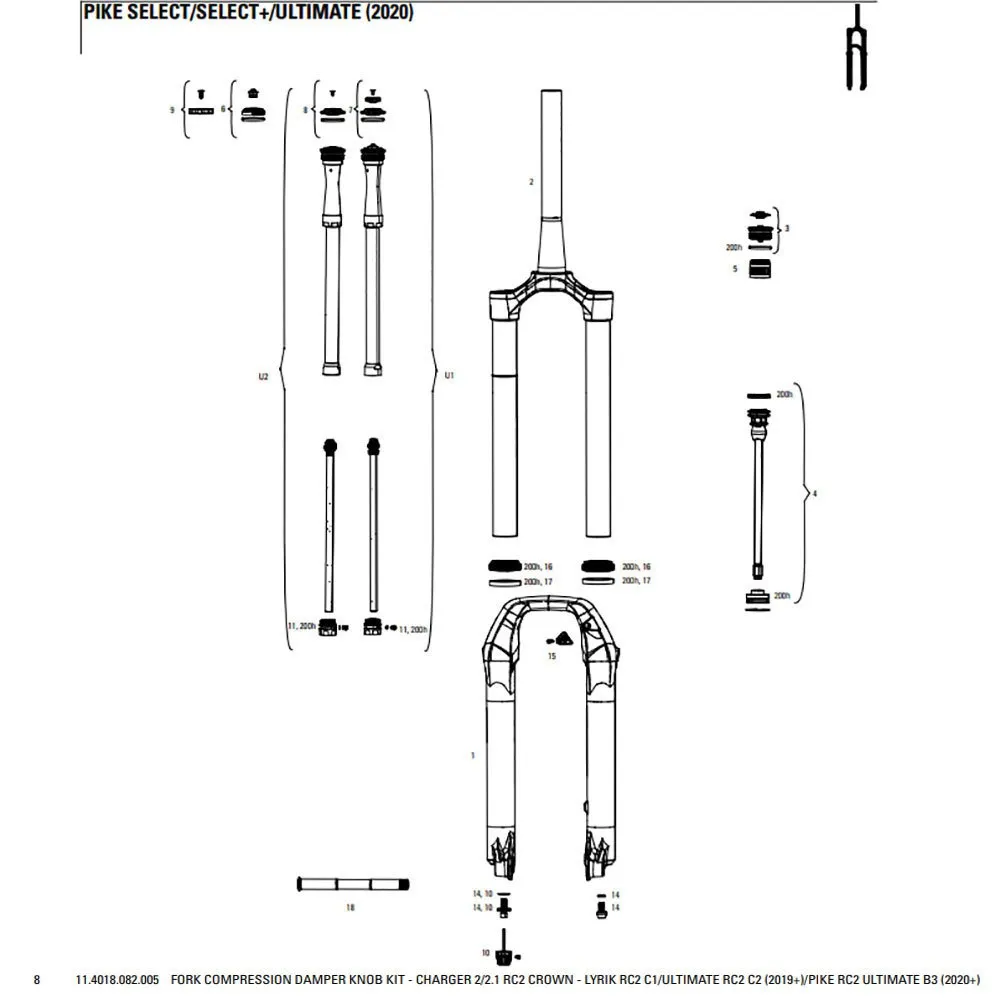 Rock Shox Charger Rc2 Lyrik Rc2/ultimate Rc2/pike Rc2 Knauf-set, Black, One Size Rock Shox Charger Rc2 Lyrik Rc2/ultimate Rc2/pike Rc2 Knauf-set, Black, One Size