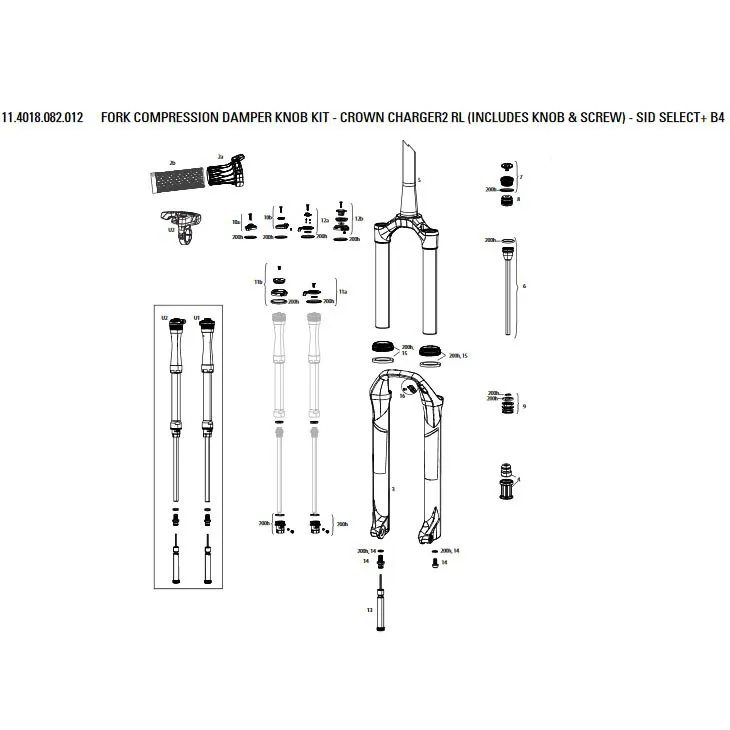 Rock Shox Charger2 Rl Knauf-set, Blue, One Size Rock Shox Charger2 Rl Knauf-set, Blue, One Size