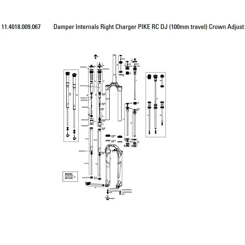 Rock Shox Damper Assembly Crown Charger Rc Pike Dj Service-kit Rock Shox Damper Assembly Crown Charger Rc Pike Dj Service-kit