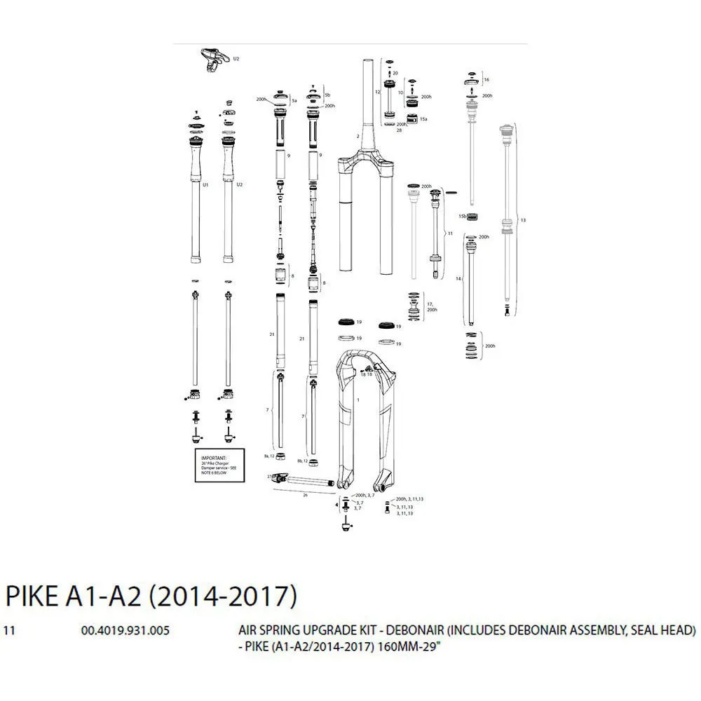 Rock Shox DebonAir Upgrade Kit für Pike / Revelation ab Modell 2014 Rock Shox DebonAir Upgrade Kit für Pike / Revelation ab Modell 2014