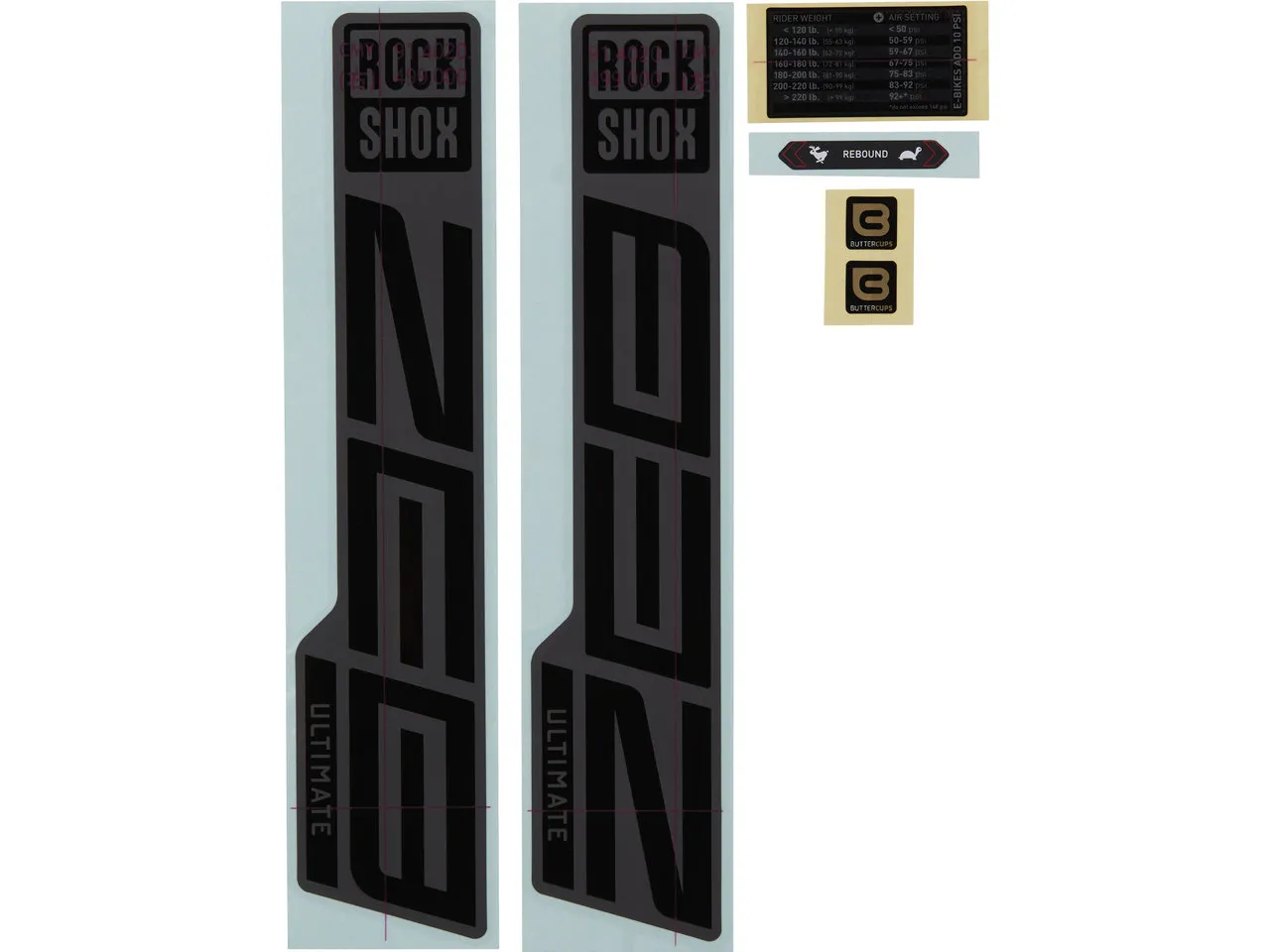 Rock Shox Decal Kit Aufklebersatz für ZEB Ultimate Flight Attendant ab 2023, Grau, one_size Rock Shox Decal Kit Aufklebersatz für ZEB Ultimate Flight Attendant ab 2023, Grau, one_size