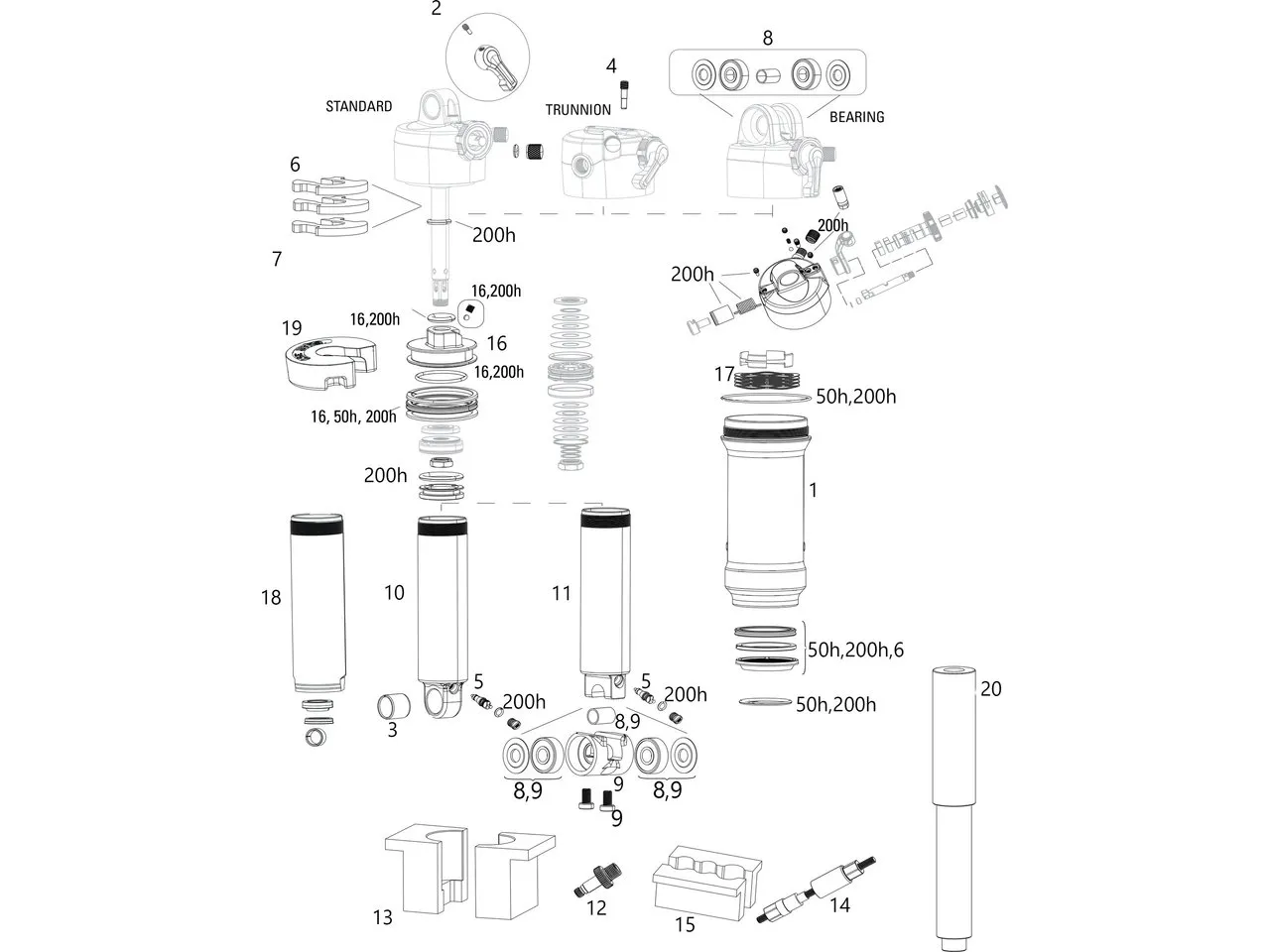 Rock Shox Ersatzteile Deluxe (A1-B2 / 2017-2020), One_size 1 Rock Shox Ersatzteile Deluxe (A1-B2 / 2017-2020), One_size 1