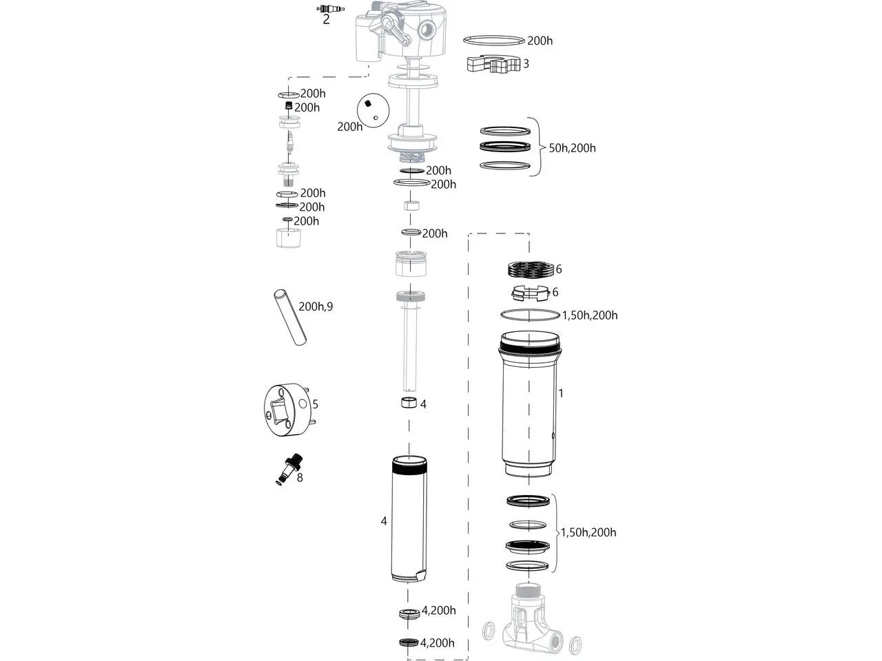 Rock Shox Ersatzteile Deluxe Trek RE:aktiv Thru Shaft (A1 / 2018-2019), One_size 1 Rock Shox Ersatzteile Deluxe Trek RE:aktiv Thru Shaft (A1 / 2018-2019), One_size 1