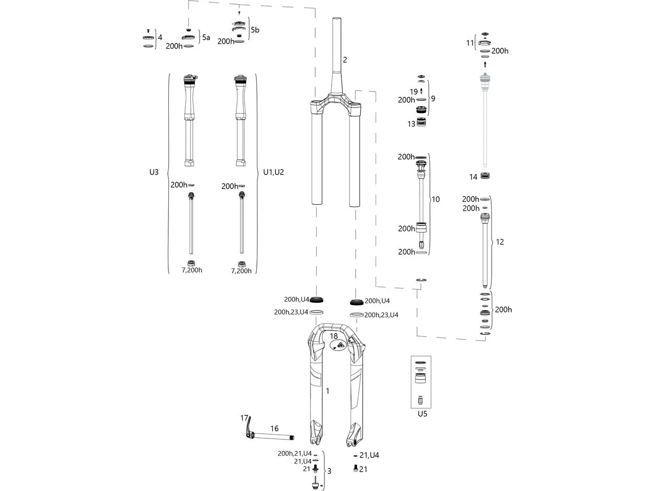 Rock Shox Ersatzteile Lyrik Select/Select+/Ultimate (C2-C3 / 2020-2021), One_size 1 Rock Shox Ersatzteile Lyrik Select/Select+/Ultimate (C2-C3 / 2020-2021), One_size 1