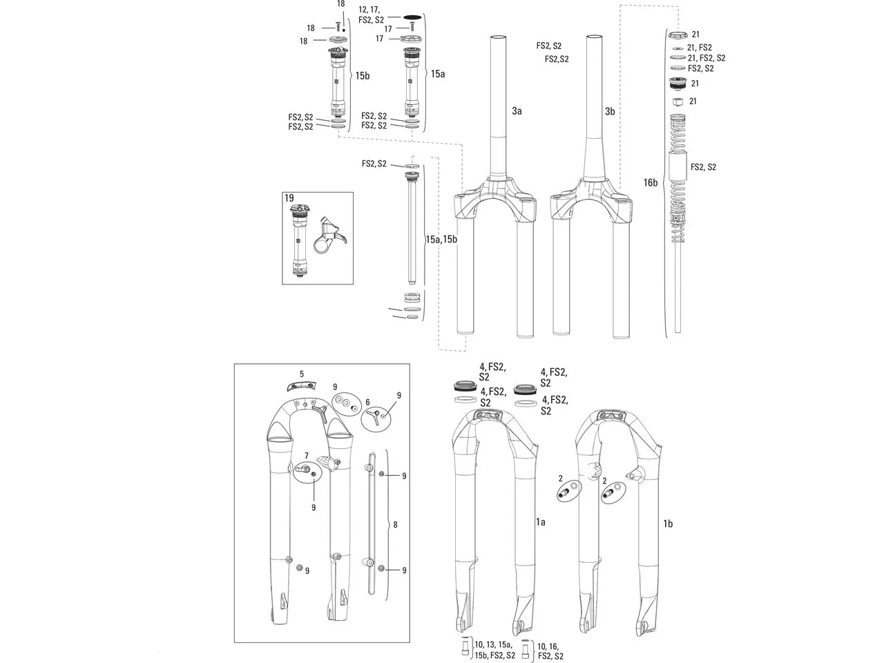 Rock Shox Ersatzteile Paragon Silver (A1 / 2015-2016), Paragon Silver/50mm Rock Shox Ersatzteile Paragon Silver (A1 / 2015-2016), Paragon Silver/50mm