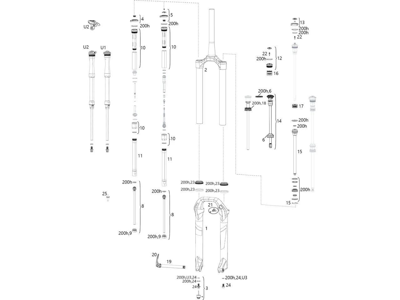 Rock Shox Ersatzteile Pike Boost 15 x 110 mm (A2 / 2017), 29+ 170mm/29" 150mm Rock Shox Ersatzteile Pike Boost 15 x 110 mm (A2 / 2017), 29+ 170mm/29" 150mm