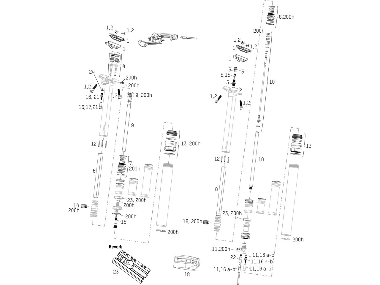 Rock Shox Ersatzteile Reverb / Reverb Stealth Sattelstütze (A1-A2 / 2011 - 2016), Messing/5 1 Rock Shox Ersatzteile Reverb / Reverb Stealth Sattelstütze (A1-A2 / 2011 - 2016), Messing/5 1