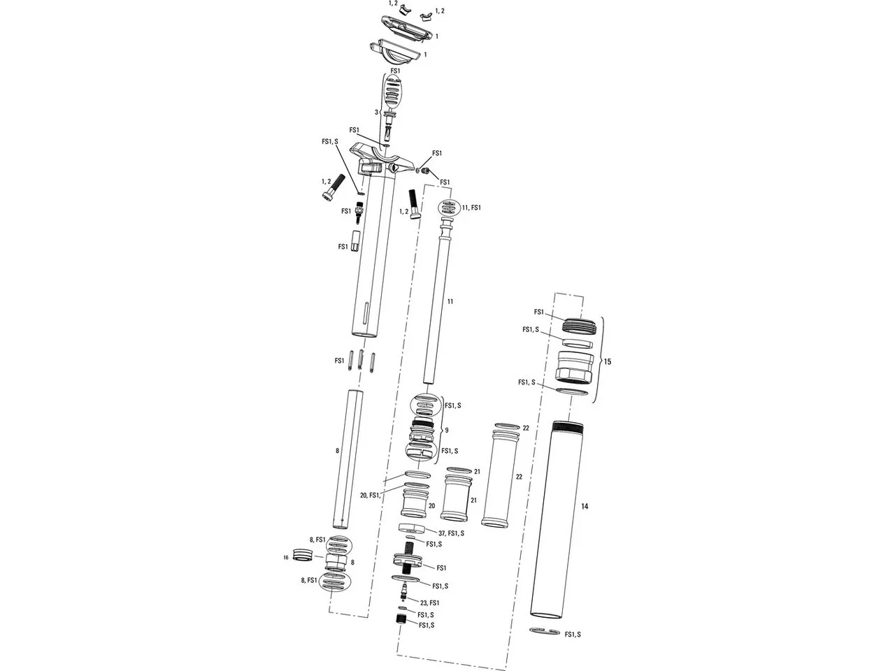 Rock Shox Ersatzteile Reverb Sattelstütze (A1 / 2010-2012), one_size/125mm Rock Shox Ersatzteile Reverb Sattelstütze (A1 / 2010-2012), one_size/125mm