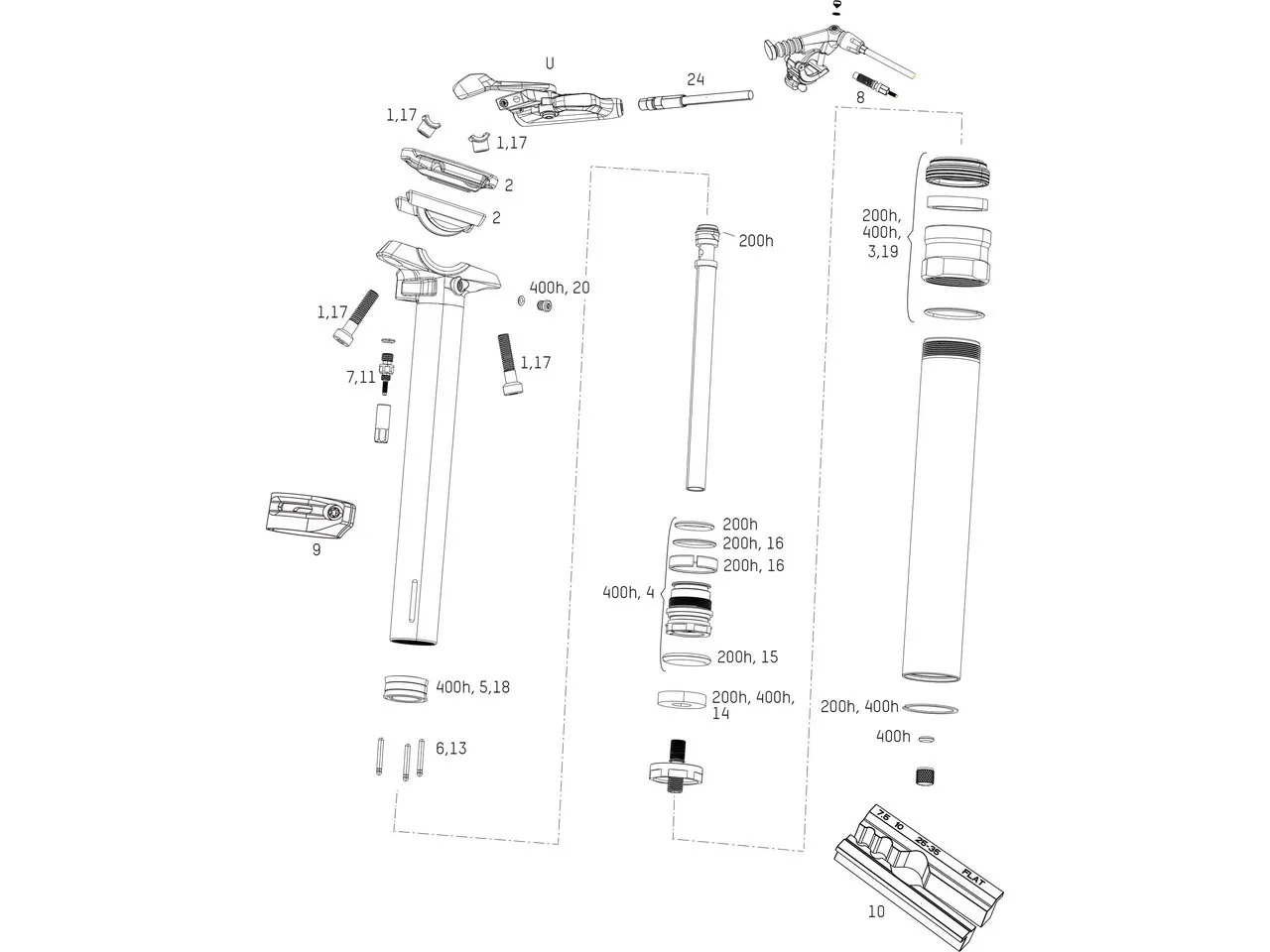 Rock Shox Ersatzteile Reverb Sattelstütze (B1 / 2017 - 2019), Messing/4 1 Rock Shox Ersatzteile Reverb Sattelstütze (B1 / 2017 - 2019), Messing/4 1