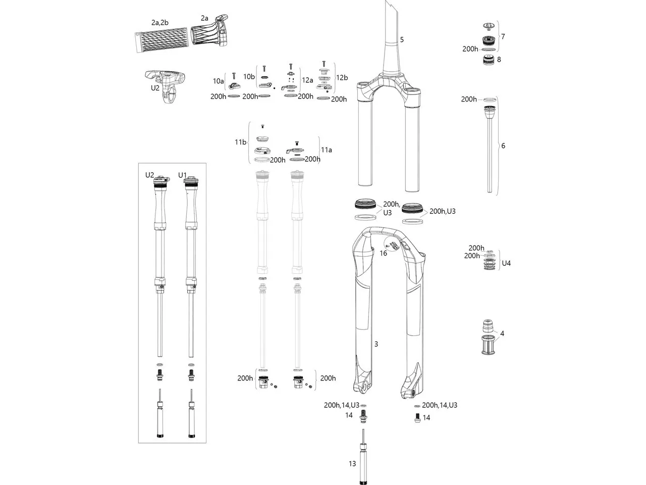Rock Shox Ersatzteile SID 32 mm Select/Select+/Ultimate (B4 / 2020), 100mm Rock Shox Ersatzteile SID 32 mm Select/Select+/Ultimate (B4 / 2020), 100mm
