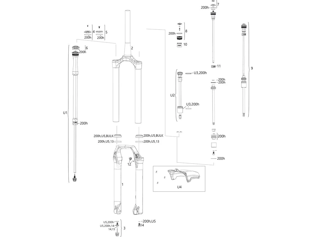 Rock Shox Ersatzteile ZEB (A1 / 2020-2021), 160mm Rock Shox Ersatzteile ZEB (A1 / 2020-2021), 160mm