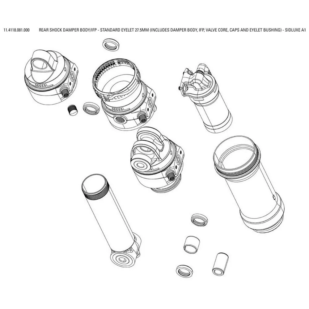 Rock Shox Hinterer Dämpferkörper/ifp Sidluxe Standard Eyelet Rock Shox Hinterer Dämpferkörper/ifp Sidluxe Standard Eyelet