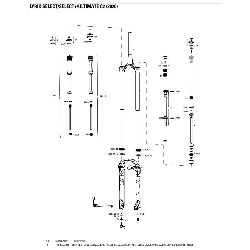 Rock Shox Krone/gabelschaft/standrohr Debonair 46 Offset Für Lyrik Ultimate, Black, 27.5" Rock Shox Krone/gabelschaft/standrohr Debonair 46 Offset Für Lyrik Ultimate, Black, 27.5"