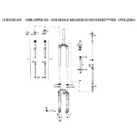 Rock Shox Lower Leg With Foil Decals Red Lyrik Flask Gabel Mit Kronen-/lenk-/oberrohr-baugruppe Rock Shox Lower Leg With Foil Decals Red Lyrik Flask Gabel Mit Kronen-/lenk-/oberrohr-baugruppe