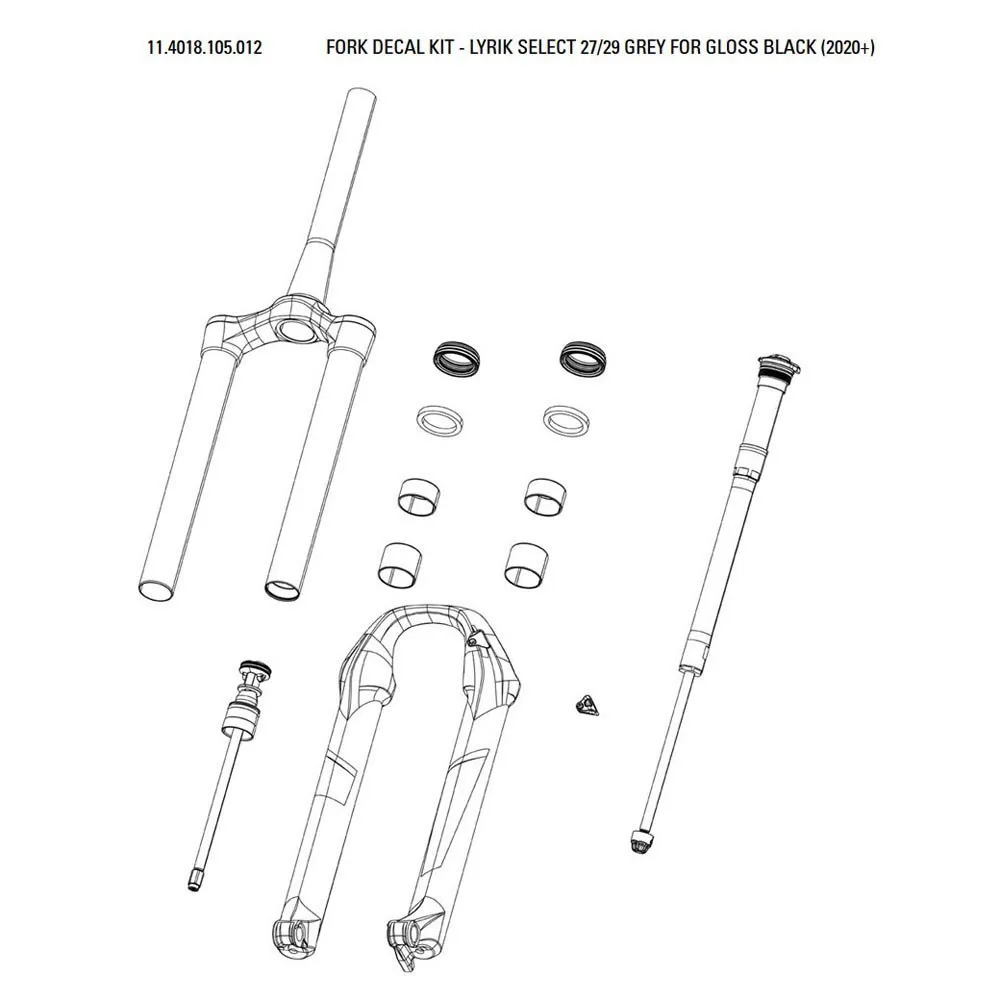 Rock Shox Lyrik Select Aufkleberset, Grey for gloss black, 27.5-29"