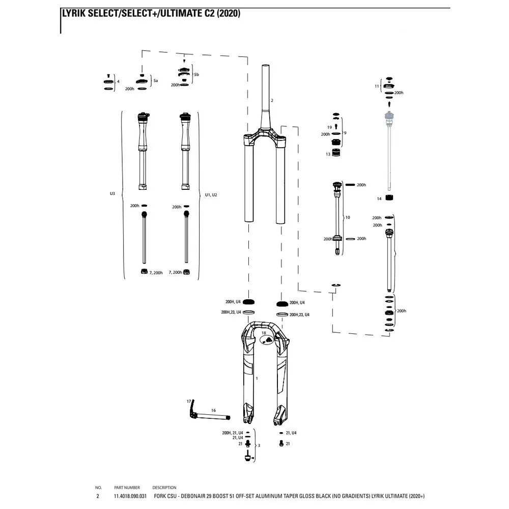 Rock Shox Lyrik Ultimate Debonair Gabel Mit Kronen-/lenk-/oberrohr-baugruppe, Black, 29B" Rock Shox Lyrik Ultimate Debonair Gabel Mit Kronen-/lenk-/oberrohr-baugruppe, Black, 29B"