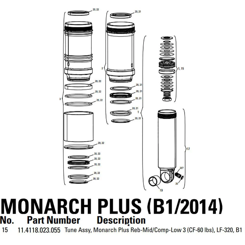 Rock Shox Monarch Plus Ml3 320 Service-kit, Black, One Size Rock Shox Monarch Plus Ml3 320 Service-kit, Black, One Size