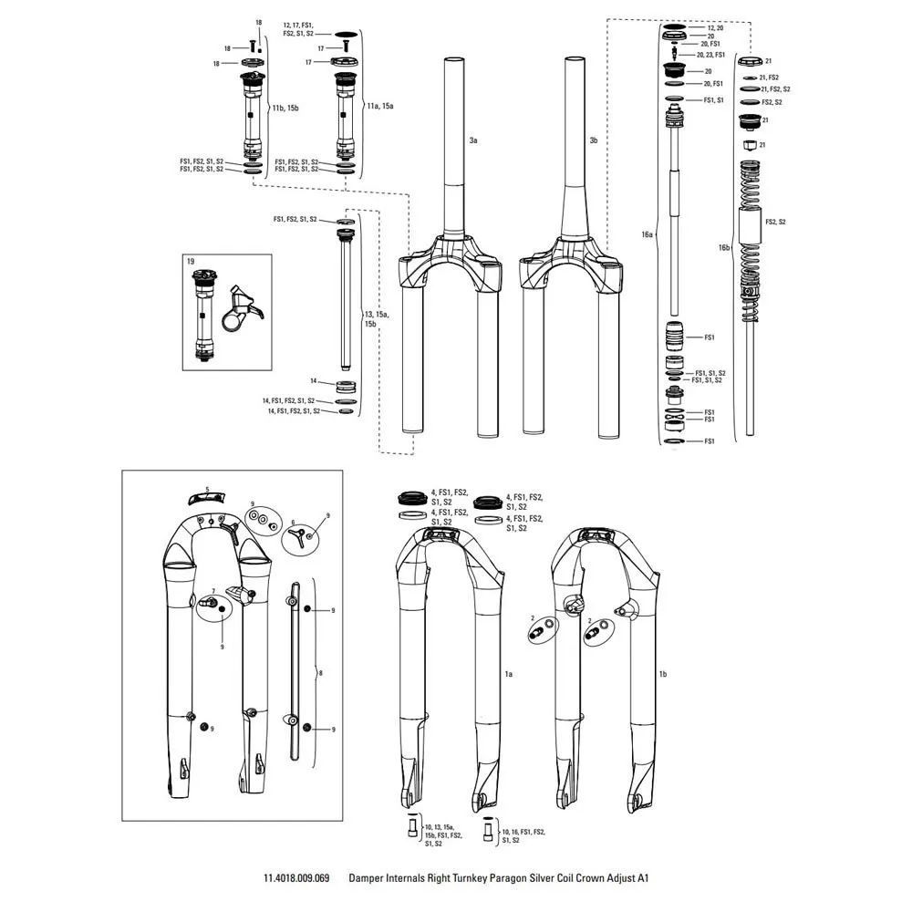 Rock Shox Paragon Silver Coil Kompressionsdämpfer, Black / silver, One Size Rock Shox Paragon Silver Coil Kompressionsdämpfer, Black / silver, One Size