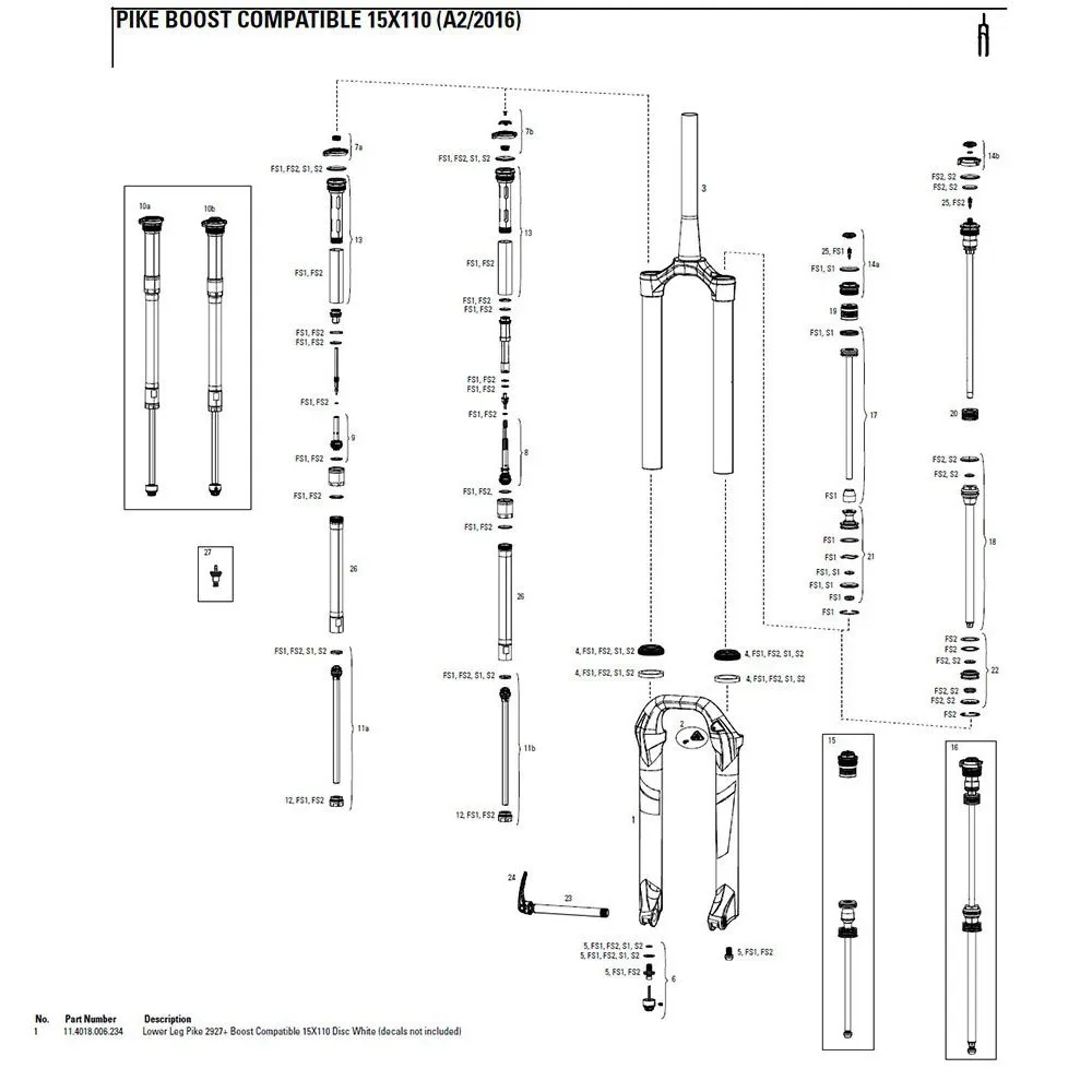 Rock Shox Pike Boost Gabel Senkt Sich, Black, 27.5-29" Rock Shox Pike Boost Gabel Senkt Sich, Black, 27.5-29"