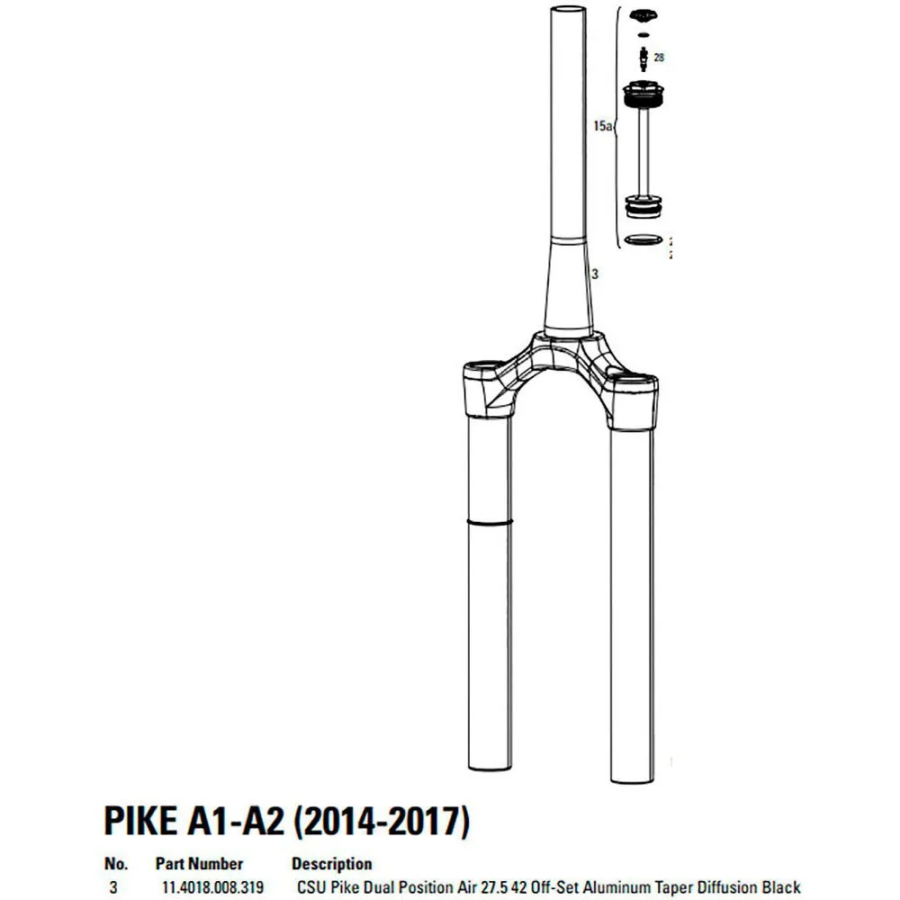 Rock Shox Pike Dual-p Air Gabel Mit Kronen-/lenk-/oberrohr-baugruppe, Black, 27.5" Rock Shox Pike Dual-p Air Gabel Mit Kronen-/lenk-/oberrohr-baugruppe, Black, 27.5"